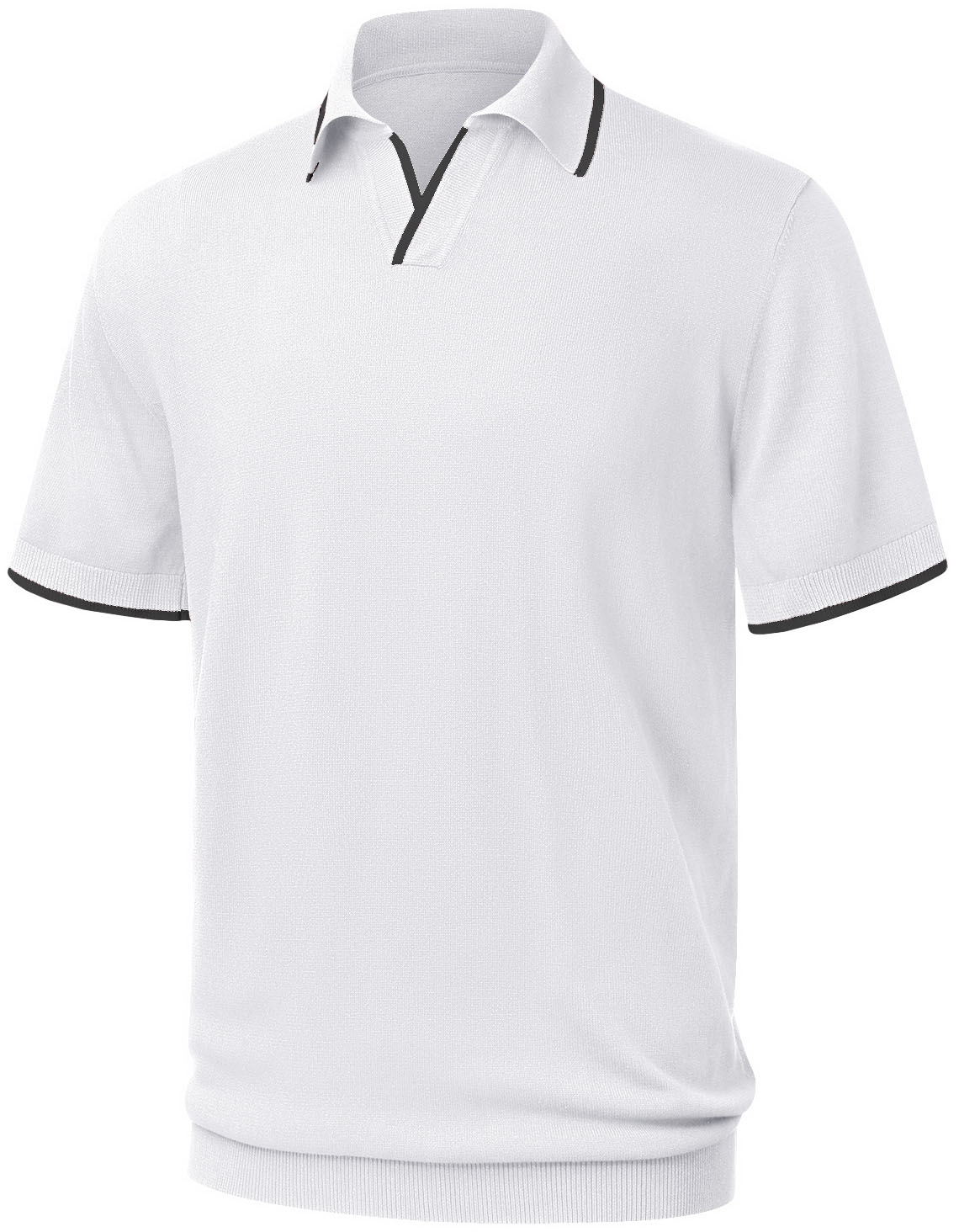 Iceglad Men's Knit Polo Shirts Cotton Short Sleeve Casual Collared