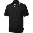 thumbnail image 1 of Iceglad Men's Knit Polo Shirts Cotton Short Sleeve Casual Collared Vintage Shirts Classic Fit Soft Shirts, 1 of 13