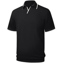 Iceglad Men's Knit Polo Shirts Cotton Short Sleeve Casual Collared Vintage Shirts Classic Fit Soft Shirts