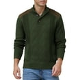 thumbnail image 1 of Iceglad Men's Knit Pullover Sweater Casual Long Sleeve Stand Collar Button Knitted Sweaters, 1 of 8