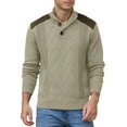 thumbnail image 1 of Iceglad Men's Knit Pullover Sweater Casual Long Sleeve Stand Collar Button Knitted Sweaters, 1 of 8