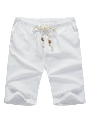 amidoa Mens Linen Shorts 5 Inch Inseam Classic-Fit Drawstring