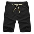 thumbnail image 1 of Iceglad Men's Linen Casual Classic Fit Short Drawstring Summer Beach Shorts, 1 of 8