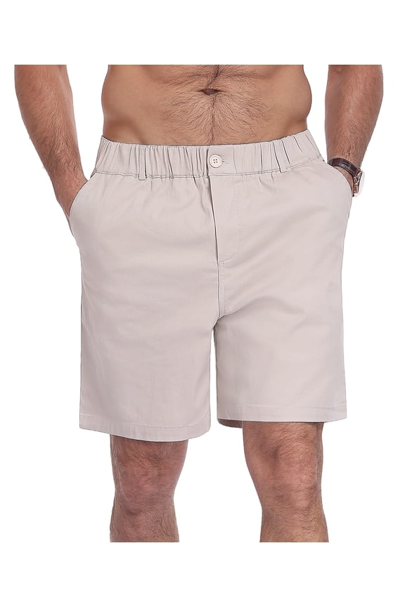 Men's Linen Casual Classic Fit Short Drawstring Summer Beach Shorts