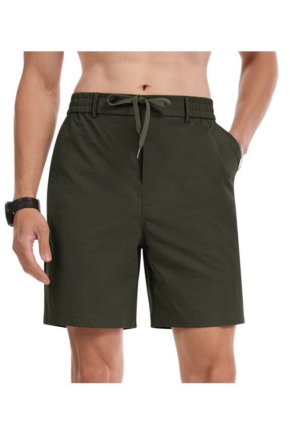 Mens Shorts Casual Summer Shorts for Men Elastic Waist Drawstring Quick Dry Lightweight Athletic Beach Shorts with Pockets