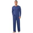 thumbnail image 1 of Iceglad Men's Pajama Set Soft Ribbed Knit Long Sleeve Top and Pants Mens Loungewear 2 Piece Sleep Set, 1 of 9