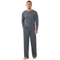 thumbnail image 1 of Iceglad Men's Pajama Set Soft Ribbed Knit Long Sleeve Top and Pants Mens Loungewear 2 Piece Sleep Set, 1 of 9