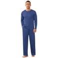 thumbnail image 1 of Iceglad Men's Pajama Set Soft Ribbed Knit Long Sleeve Top and Pants Mens Loungewear 2 Piece Sleep Set, 1 of 8