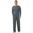 thumbnail image 1 of Iceglad Men's Pajama Set Soft Ribbed Knit Long Sleeve Top and Pants Mens Loungewear 2 Piece Sleep Set, 1 of 8