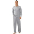 thumbnail image 1 of Iceglad Men's Pajama Set Soft Ribbed Knit Long Sleeve Top and Pants Mens Loungewear 2 Piece Sleep Set, 1 of 7