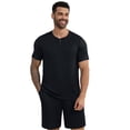thumbnail image 1 of Iceglad Mens Pajamas Set Short Sleeve Pj Set Soft Stretch Sleepwear for Men Lightweight Summer Lounge Set Casual 2 Piece Loungewear with Shorts, 1 of 9