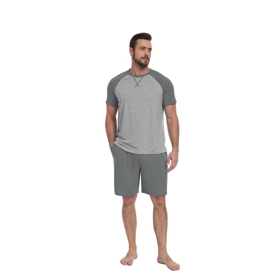 Iceglad Men's Pajamas Set Long Sleeve Sleepwear with Pockets Comfortable Lightweight Pjs Sets for Men