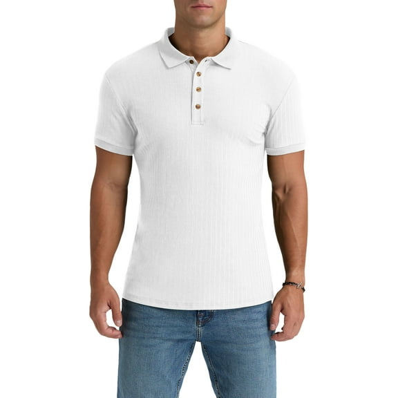 Iceglad Men's Polo Shirts Short Sleeve Casual Slim Fit Shirts