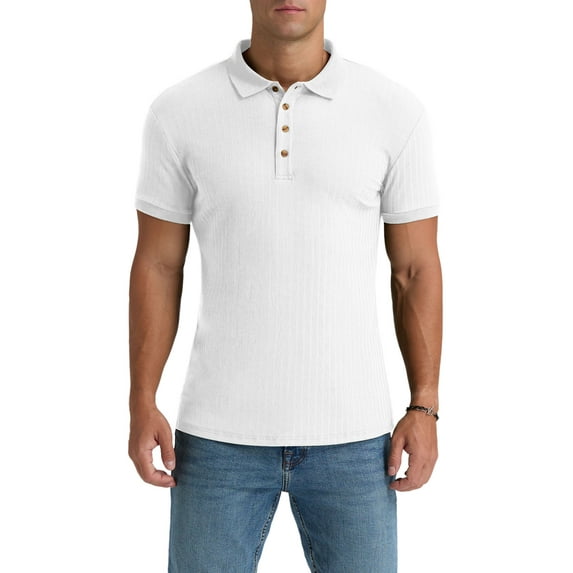 Iceglad Men's Polo Shirts Short Sleeve Casual Slim Fit Shirts