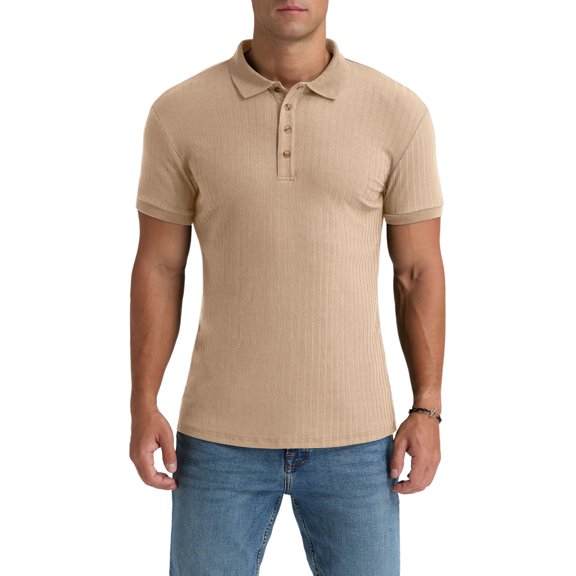 Iceglad Men's Polo Shirts Short Sleeve Casual Slim Fit Shirts