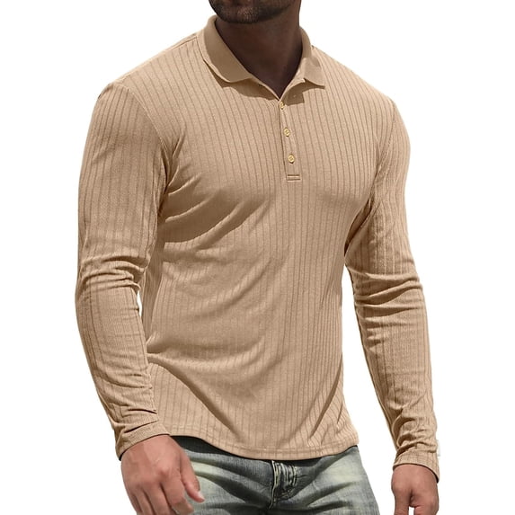 Iceglad Men's Polo Shirts long Sleeve Casual Slim Fit Shirts