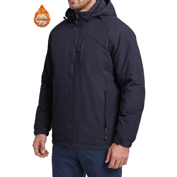 Iceglad Men's Thicker jacket Windbreaker, Full Zip Polyester Filled Sports Jacket with Pockets, Durable Outdoor Casual Outerwear for Fall Winter Layering