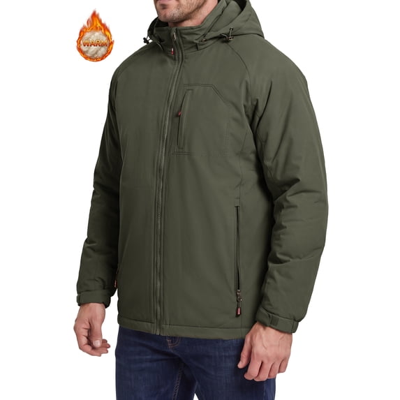 Iceglad Men's Thicker jacket Windbreaker, Full Zip Polyester Filled Sports Jacket with Pockets, Durable Outdoor Casual Outerwear for Fall Winter Layering