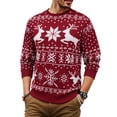 thumbnail image 1 of Iceglad Men's Ugly Christmas Sweater Reindeer Snowflake Print Acrylic Knitted Pullover, 1 of 7