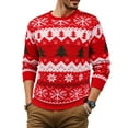 thumbnail image 1 of Iceglad Men's Ugly Christmas Sweater Reindeer Snowflake Print Acrylic Knitted Pullover, 1 of 7