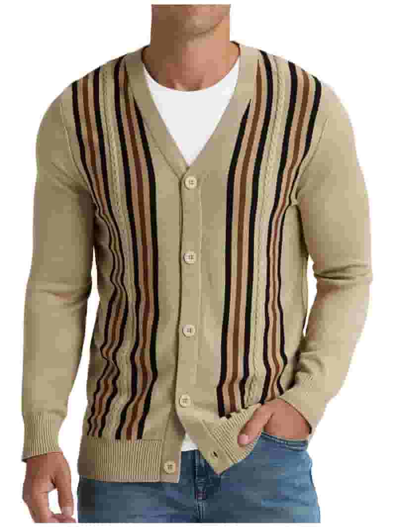 Striped Long Sleeve Pocket Sweater Striped Long Sleeve Pocket Sweater