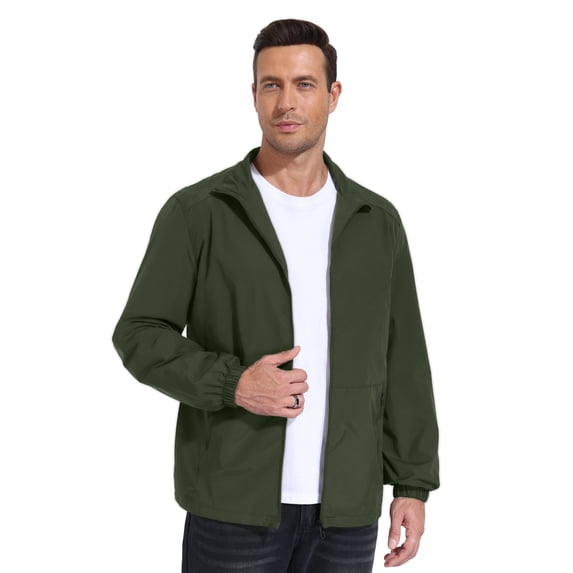Iceglad Men's Lightweight Full-Zip Windbreaker Athletic Jacket with Pockets – Size Up Recommended