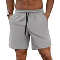 thumbnail image 1 of Iceglad Mens Athletic Shorts Elastic Drawstring 7in Inseam Stretch Waffle Running Gym Gray S, 1 of 9