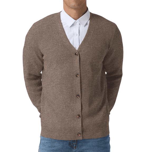 Iceglad Mens Cardigan Sweaters V-Neck Long Sleeve Soft Slim Fit Casual Buttons Knitted