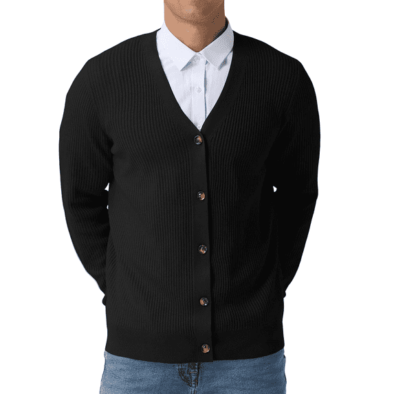 Iceglad Mens Cardigan Sweaters V-Neck Long Sleeve Soft Slim Fit Casual Buttons Knitted