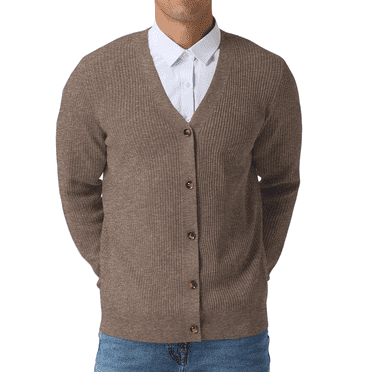 Iceglad Mens Cardigan Sweaters V-Neck Long Sleeve Soft Slim Fit Casual Buttons Knitted
