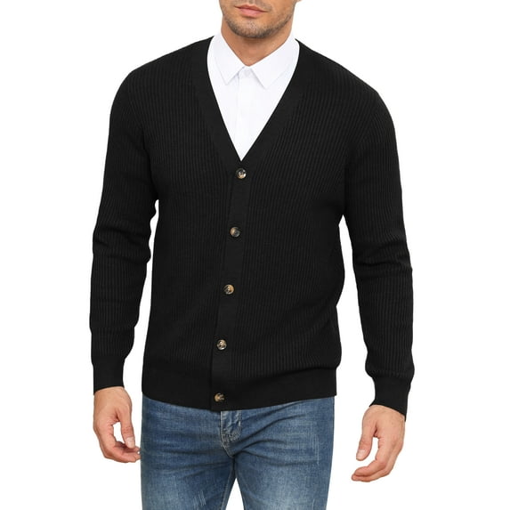 Iceglad Mens Cardigan Sweaters V-Neck Long Sleeve Soft Slim Fit Casual Buttons Knitted