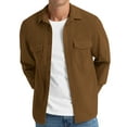 thumbnail image 1 of Iceglad Mens Corduroy Jacket Shirt Long Sleeve Button Down Shirt Work Casual Jacket With Chest Flap Pocket Brown M, 1 of 9