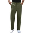thumbnail image 1 of Iceglad Mens Cotton Linen Pants Elastic Waist Lightweight Drawstring Trouser Casual Summer Beach Pants Amry Green-m, 1 of 8