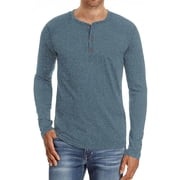 Iceglad Mens Fashion Casual Front Placket Basic Long Sleeve Henley T-Shirts