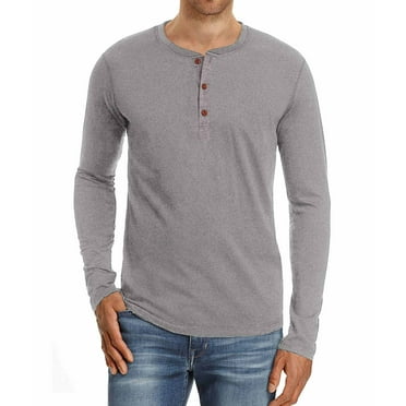 Iceglad Mens Fashion Casual Front Placket Basic Long Sleeve Henley T-Shirts