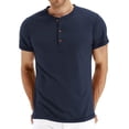 thumbnail image 1 of Iceglad Mens Fashion Casual Front Placket Basic Short Sleeve Henley T-Shirts, 1 of 10
