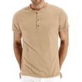 thumbnail image 1 of Iceglad Mens Fashion Casual Front Placket Basic Short Sleeve Henley T-Shirts, 1 of 10