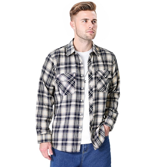 Iceglad Mens Flannel Plaid Shirts Long Sleeve Button Down Shirt Casual Shirts Work Shirts for Men