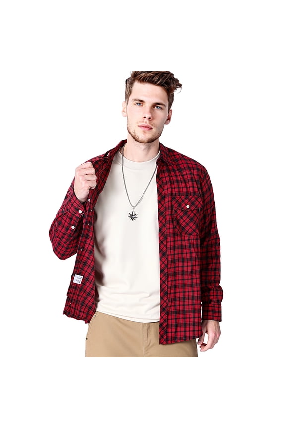 Mens Flannel Plaid Shirts Long Sleeve Button Down Shirt Casual Shirts Work Shirts for Men