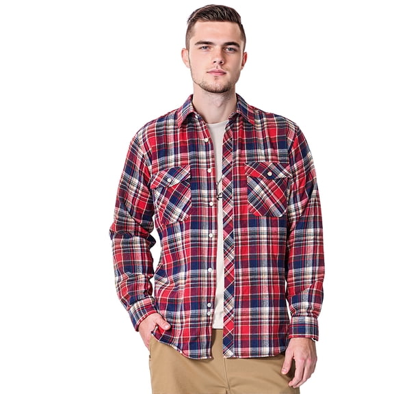 Iceglad Mens Flannel Plaid Shirts Long Sleeve Button Down Shirt Casual Shirts Work Shirts for Men