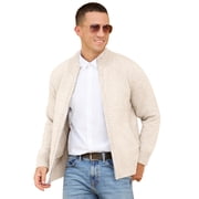 Iceglad Mens Full Zip Cardigan Sweater Casual Stand Collar Regular Fit Knit Sweater Fall Winter Ribbed Cardigan