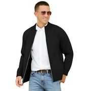 ICEGLAD Mens Full Zip Cardigan Sweater Casual Stand Collar Regular Fit Knit Sweater Fall Winter Ribbed Cardigan