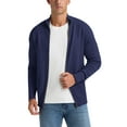 thumbnail image 1 of Iceglad Mens Full Zip Cardigan Sweaters Relax Fit Lapel Collar Raglan Sleeve Casual Ribbed Sweater, 1 of 11