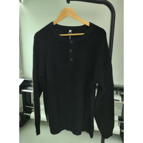 Iceglad Mens Henley Knit Pullover Sweater Waffle Crewneck Casual Texture Fashion Sweater