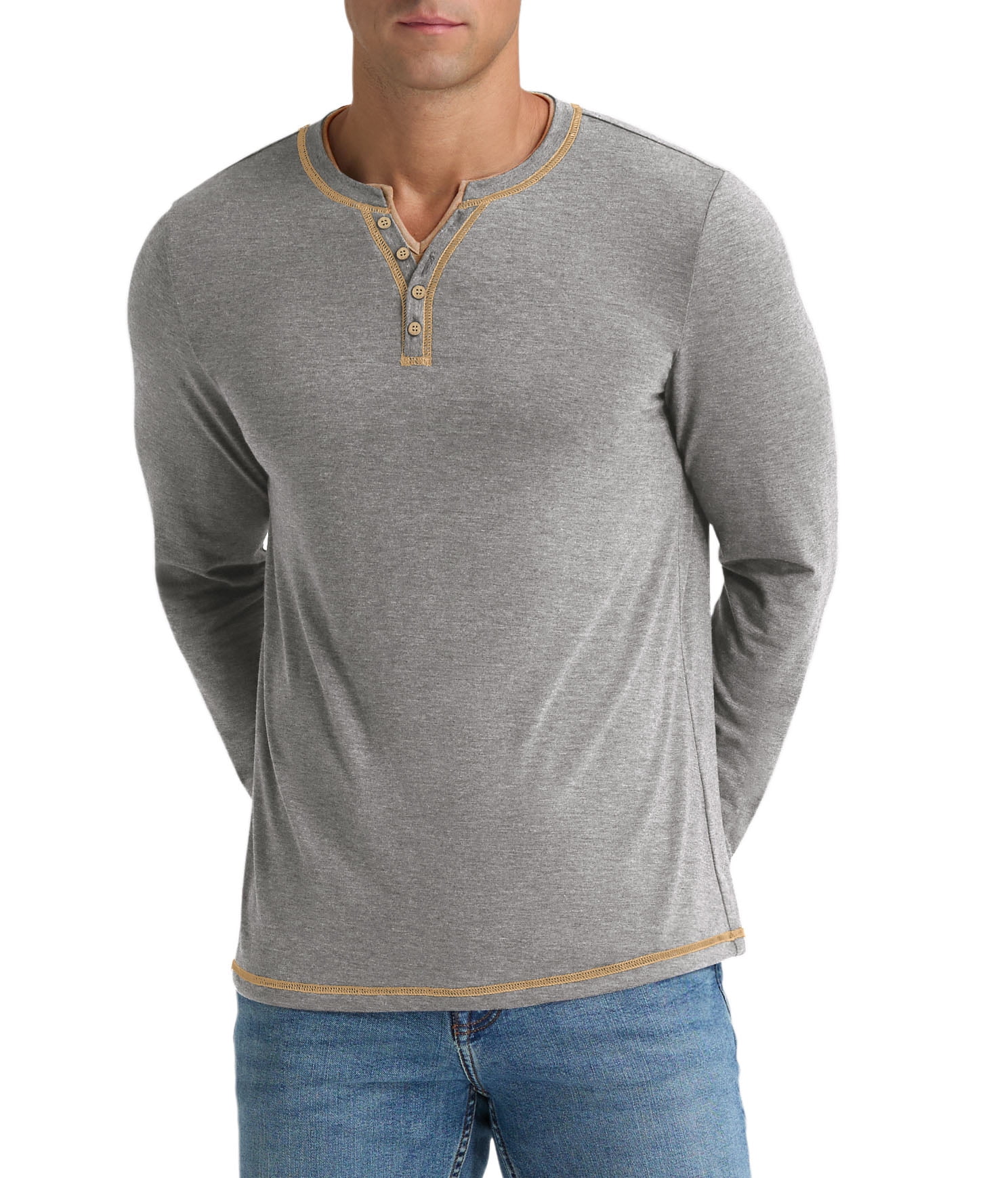 Iceglad Mens Henley Shirts Long Sleeve T Shirt Fashion Casual Slim V ...
