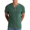 thumbnail image 1 of Iceglad Mens Henley Shirts Short Sleeve T Shirt Fashion Casual Slim V Neck Shirts, 1 of 9