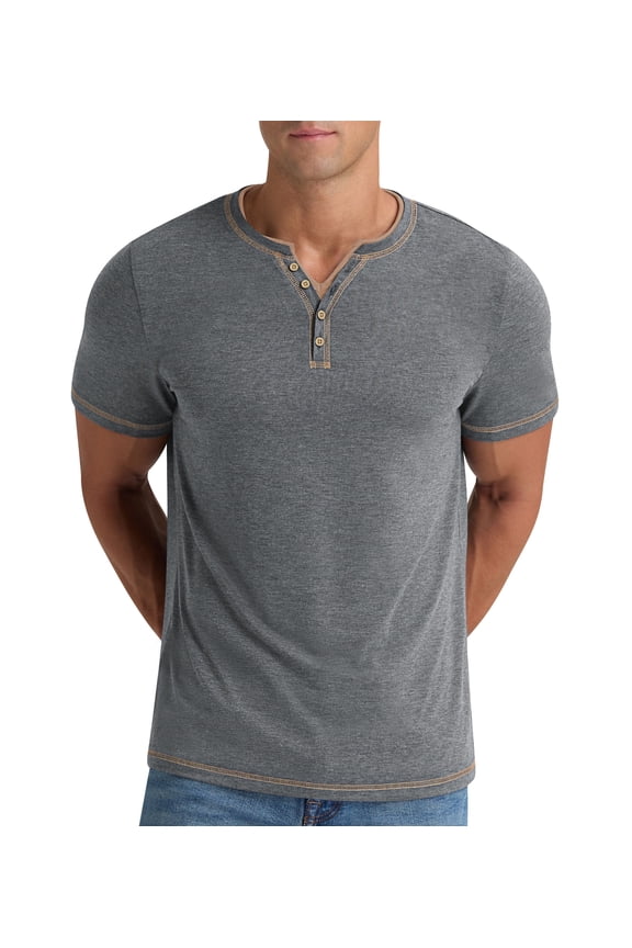 Mens Henley Shirts Short Sleeve T Shirt Fashion Casual Slim V Neck Shirts