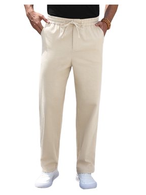 Eashery Baggy Cargo Pants Men Drawstring Linen Pants Casual Summer ...