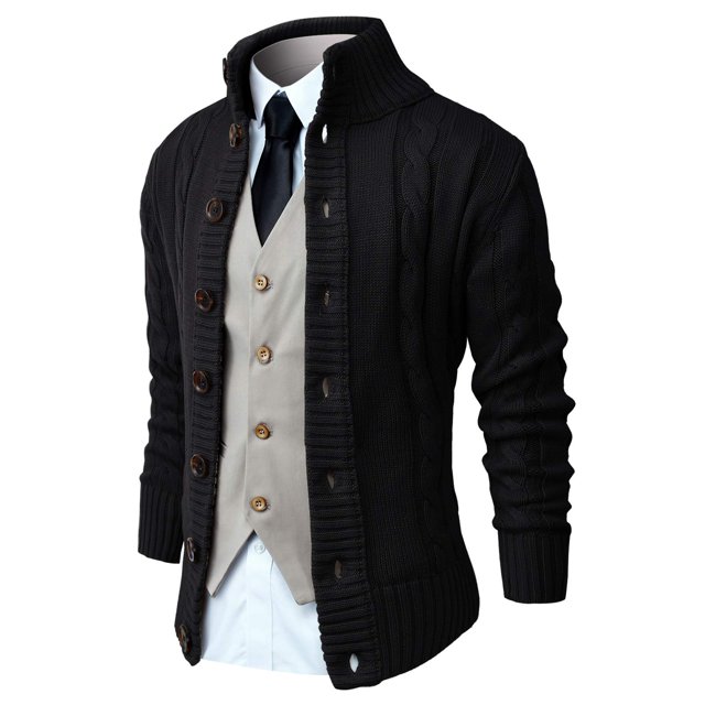 Stand Up Collar Cardigan Men Knitted Sweaters main image 1