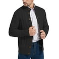 thumbnail image 1 of Iceglad Mens Long Sleeve Stand Collar Cardigan Sweaters Button Down Cable Knitted Sweater, 1 of 10